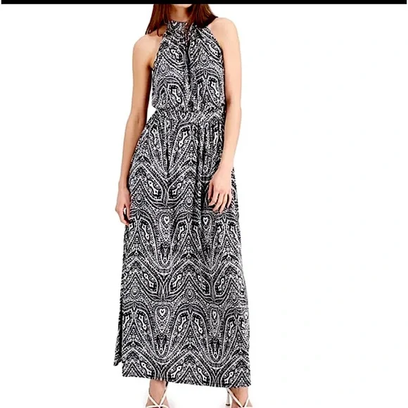 open back halter midi dress Cora Mesh Halter Midi Dress main image 0